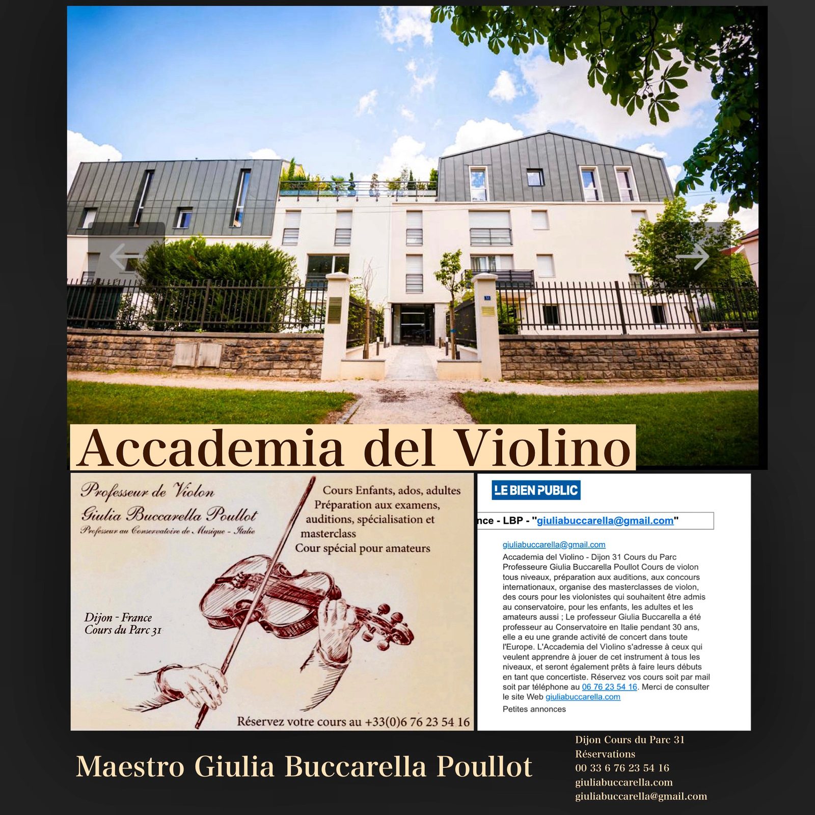 Accademia del Violino Dijon Professeure Giulia Buccarella Poullot - photo 3