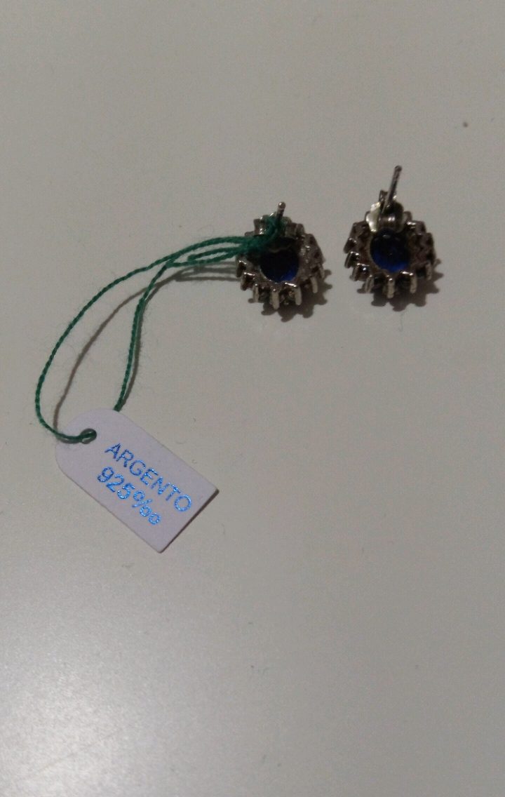 Boucles d'oreilles saphir argent - photo 3