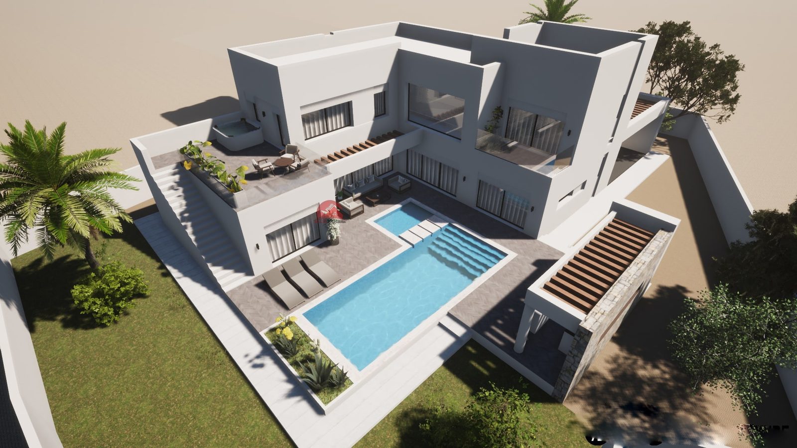 PROJET VILLA NEUVE AVEC PISCINE À MEZRAYA DJERBA ZA - RÉF V658 - photo 4