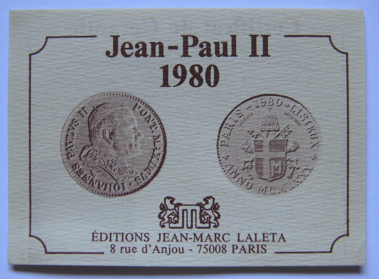 Médaille ar 1980 Pape Jean-Paul II Paris-Lisieux Pont-Maximvs - photo 3